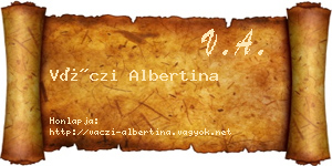 Váczi Albertina névjegykártya